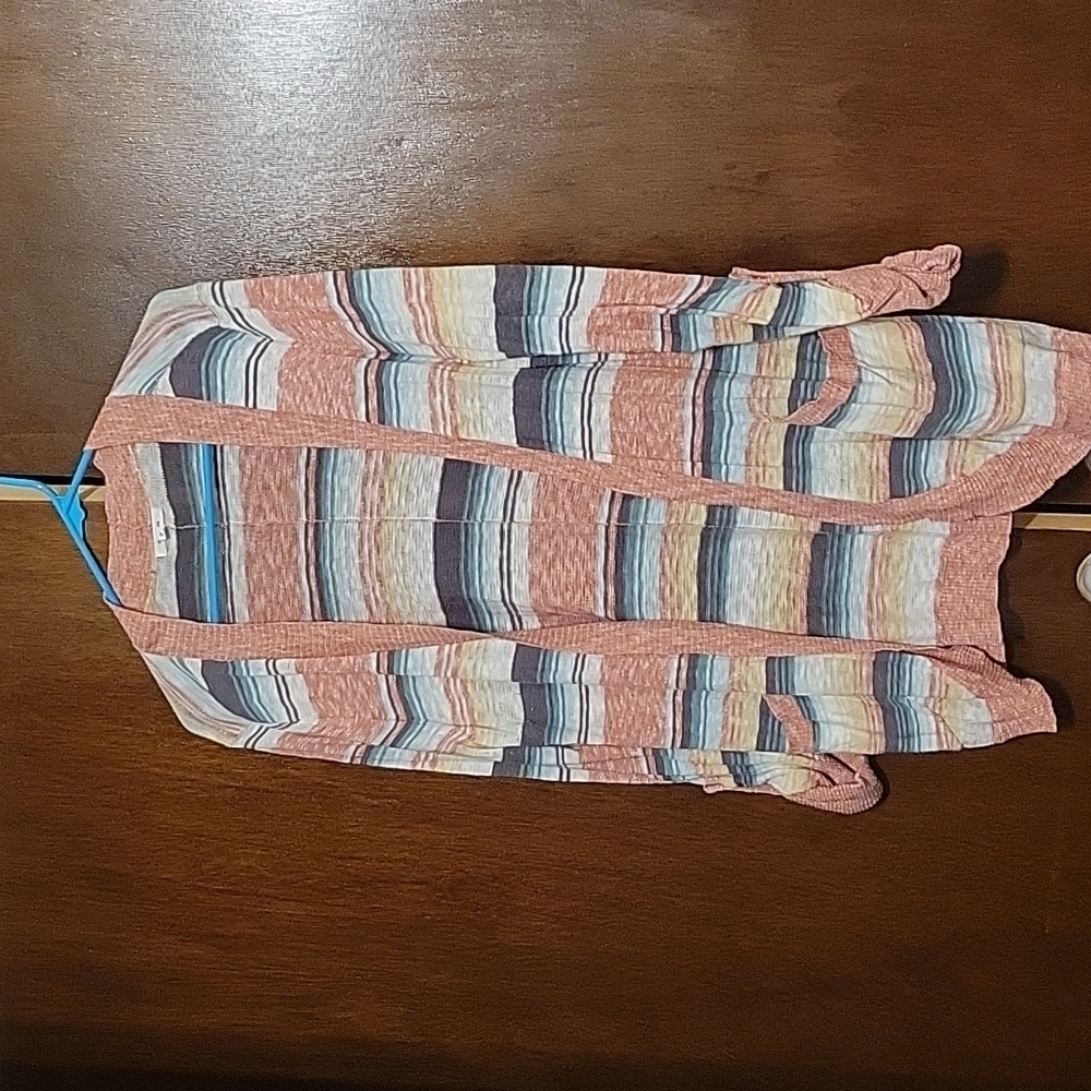 See through rounded bottom cardigan